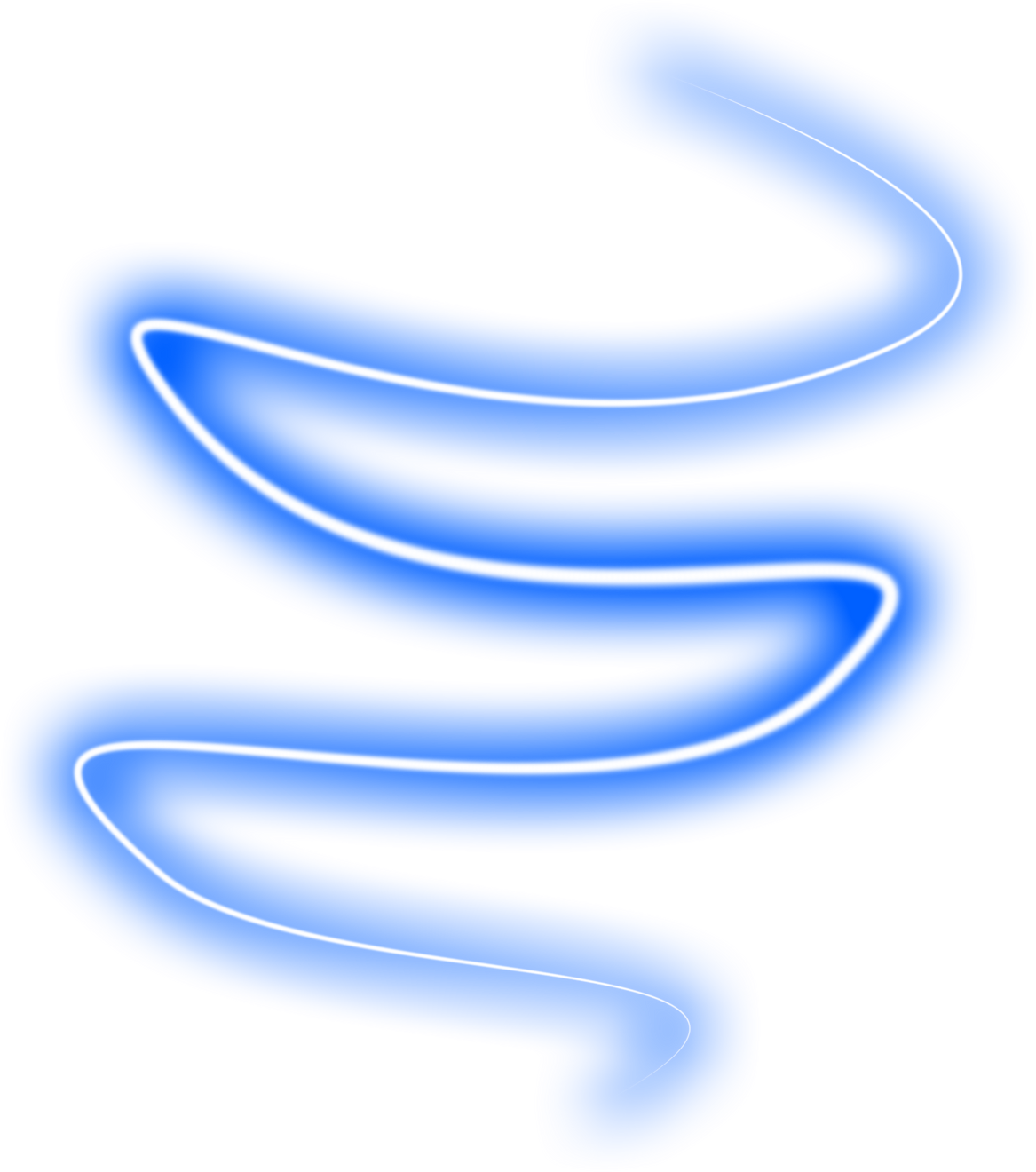 Glowing Blue Neon Curve Line